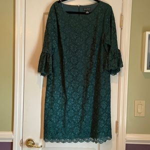 Glittered Hunter Green Lace Dress